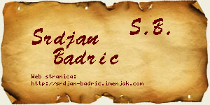 Srđan Badrić vizit kartica